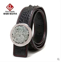 weitasi alligator leather belt business tungsten steel gold bagua diagram mens belt leather casual smooth buckle