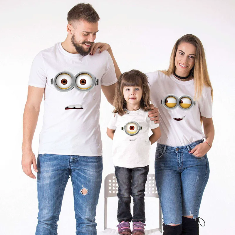 

Family Accessory Clothing Mother Baby Father Short Sleeve Cartoon Slave T-shirt Family Mommy and Me Clothes Cartoons
