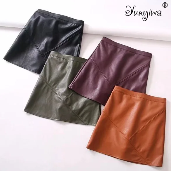 Женские мини юбки выше колена из искусственной кожи размера плюс Jupe Femme Faldas