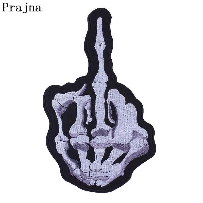 Prajna нашивки в стиле панк пистолеты N Розы череп железные наклейки большая вышивка нашивки для байкеров одежда большие нашивки Лидер продаж - Цвет: Красный