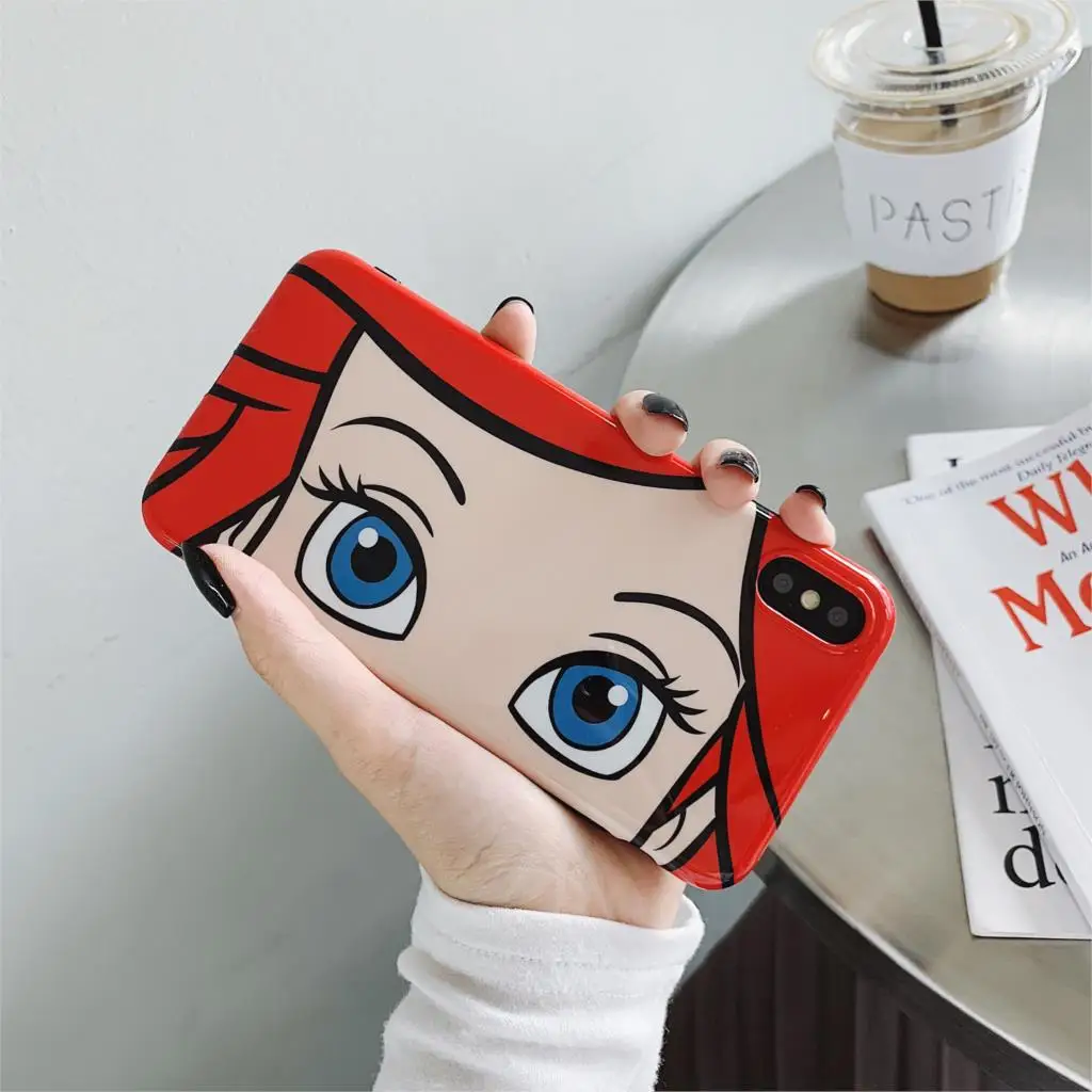 IMD Funda iphone 7 чехол с милыми глазами Buzz Lightyear Woody Mermaid Phone Чехол для 6 S 8 Plus 10 X XR XS