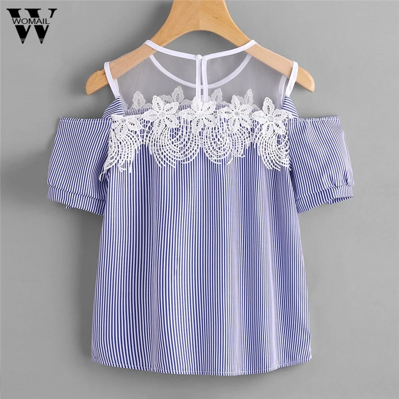 Trendy Style Shirt women Broadclot Chiffon Sleeveless Blouses Cold Shoulder Clothes Ruffle Elegant Vintage Drop Shipping Gifts |