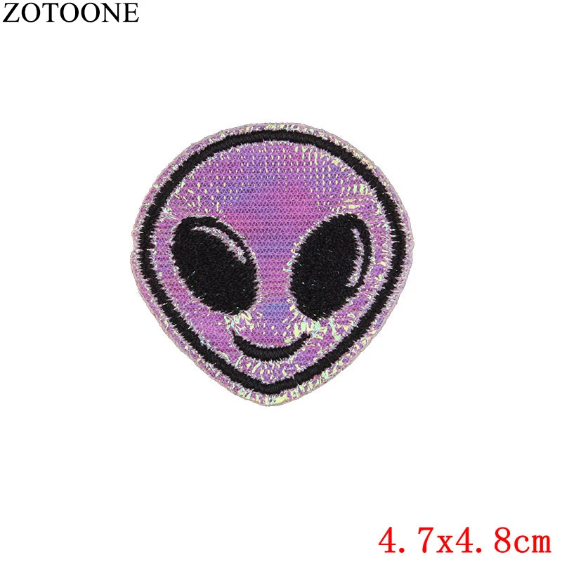 ZOTOONE вышивка Фламинго Птица патчи для одежды Железный На Alien музыка блесток