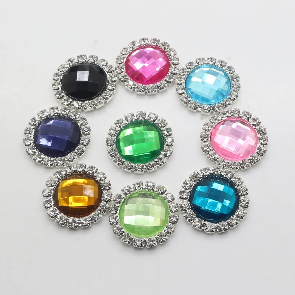 Швейная одежда 10 шт. круглые металлические кнопки со стразами свадебные