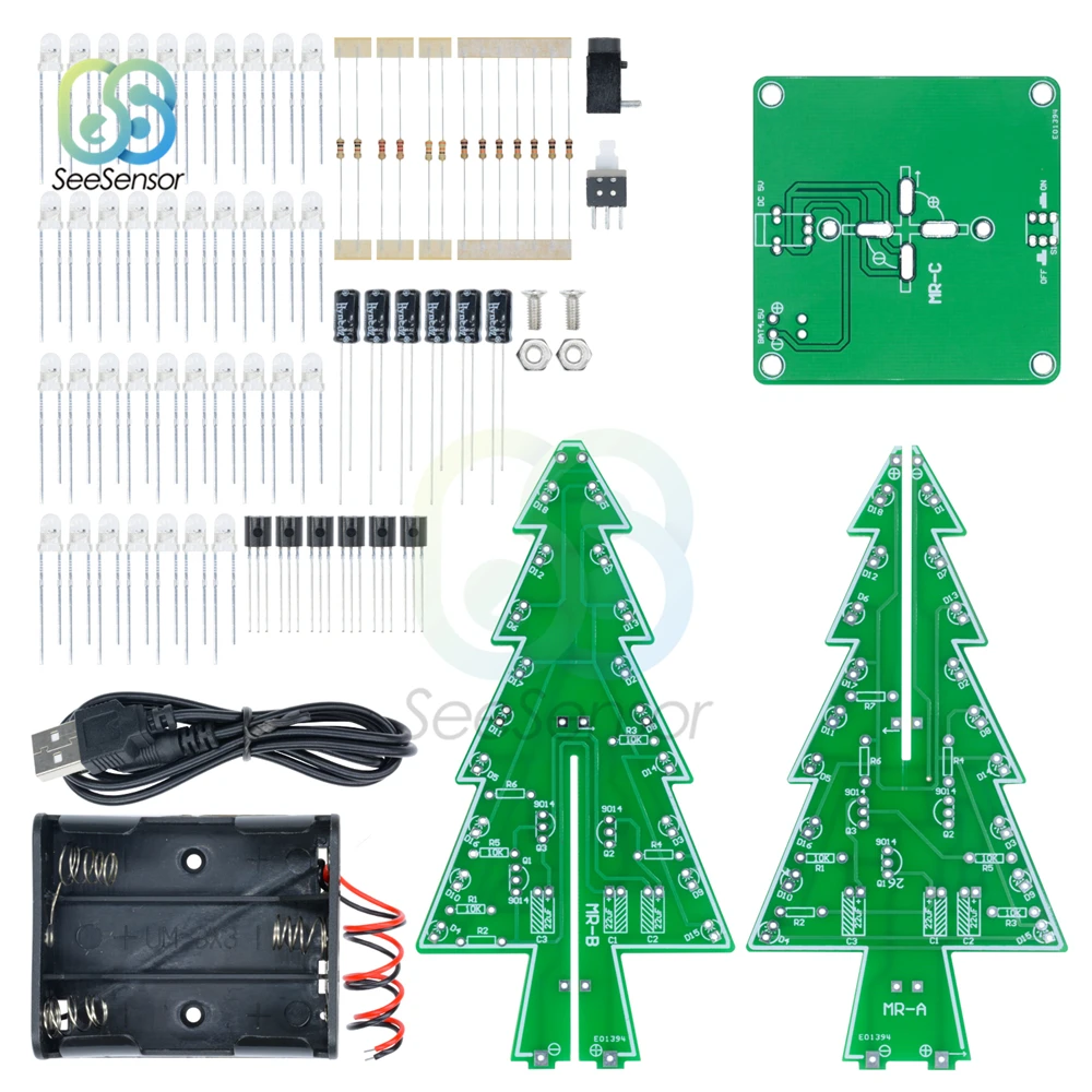 Трехмерная 3D рождественская елка набор для самостоятельной сборки 7 цветов
