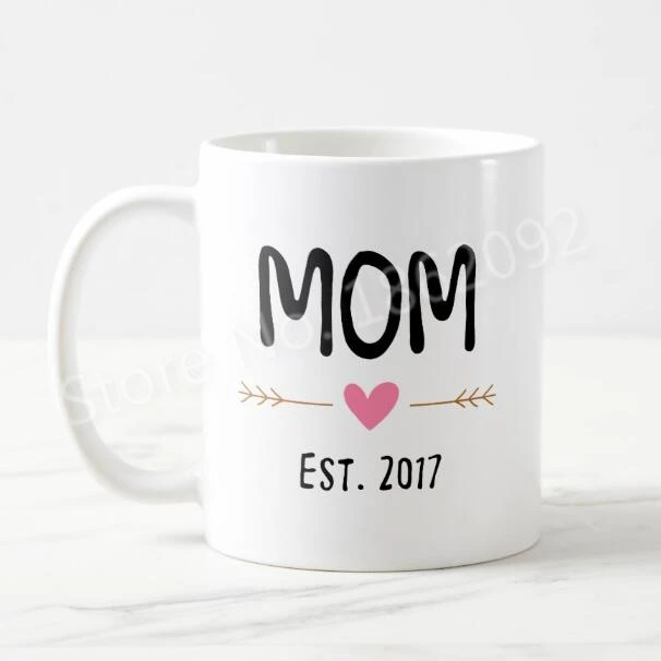 New Chic Mom Est Coffee Mug Personalised Mugs Tea Cups Creative Custom Year Mum Mother Gifts Fashion Ceramic Cup 11oz | Дом и сад