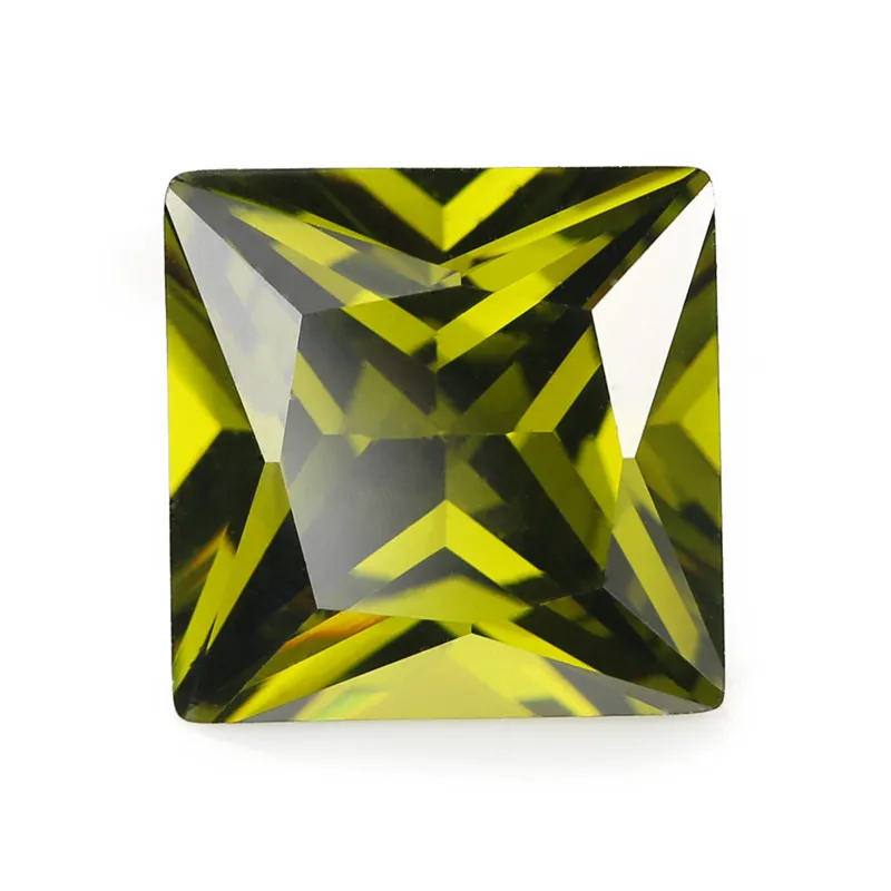 Olive Green Размер 1,5x1,5~ 12x12 мм квадратная форма Принцесса огранка 5A кубический цирконий камень белый розовый фиолетовый искусственные камни CZ камень для ювелирных изделий - Цвет: Olive Green