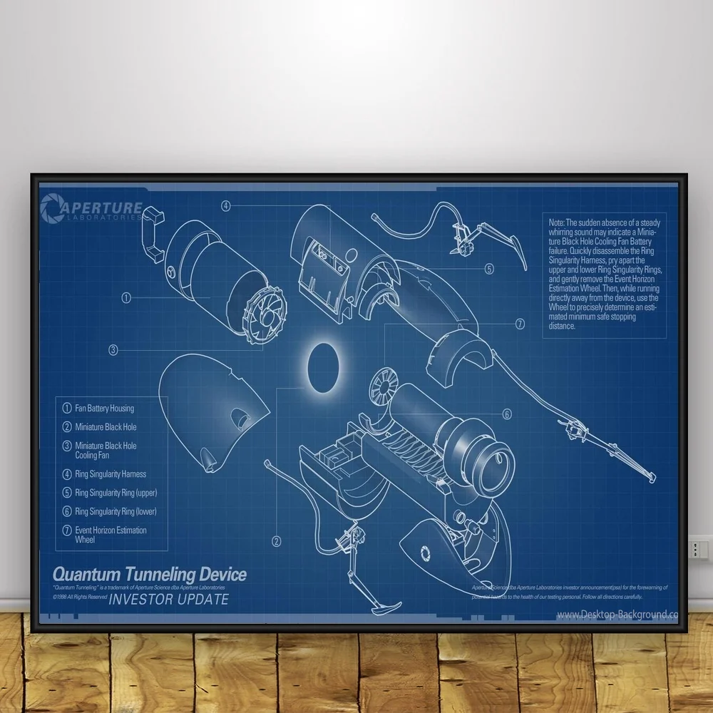 Портал 2 BlueAperture Laboratories Game Art Шелковый плакат домашний декор 24x36inch|Рисование и
