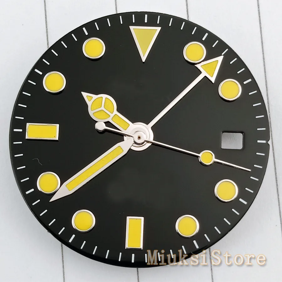 28 5 мм черный GMT наручные циферблат подходит Mingzhu DG2813/3804 Miyota 8215/8205/821A и часы