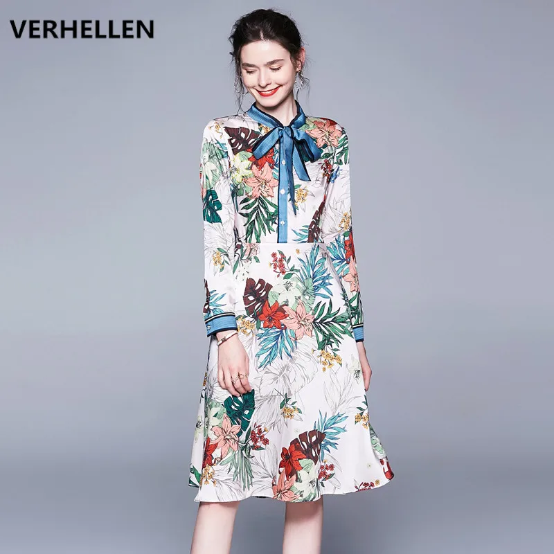 Женское модельное платье с длинным рукавом VERHELLEN винтажное праздничное