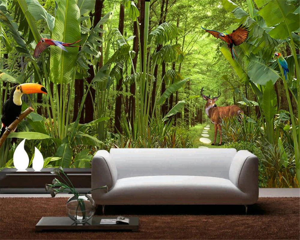 3D обои Beibehang зеленые тропический дождевой лес растения фотообои для гостиной