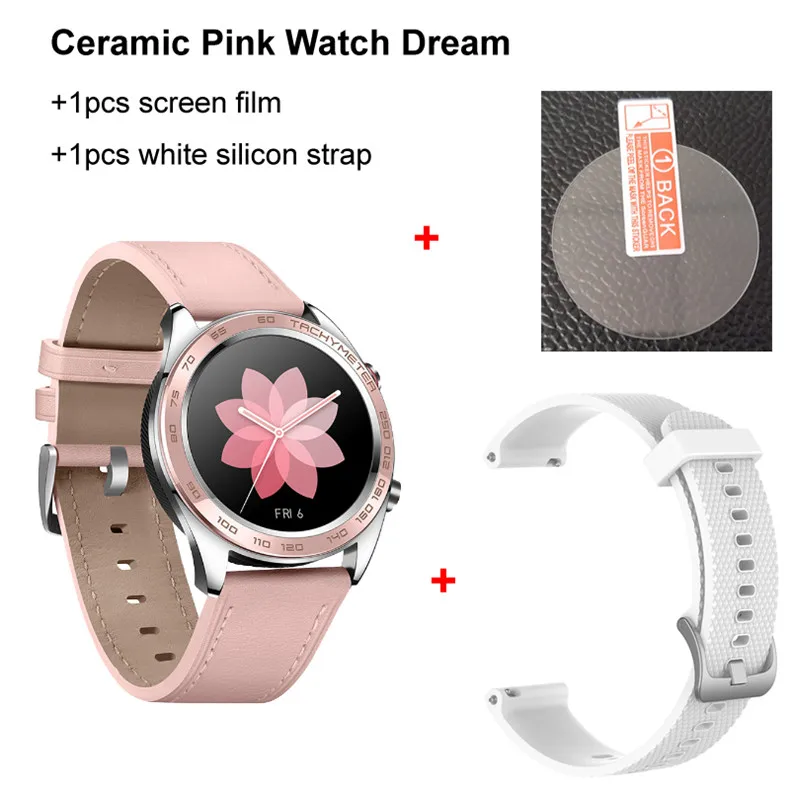 Новинка! Huawei Honor Watch Dream, умные часы, спортивные, для сна, бега, велоспорта, плавания, горы, gps, 1,2 дюймов, AMOLED, цветной экран, 390*390, часы - Цвет: Ceram n Whi sili str