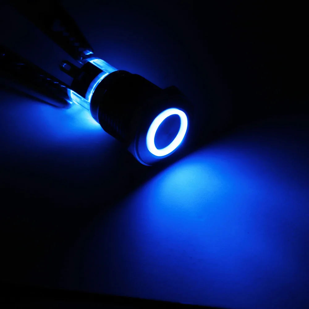 16 мм водонепроницаемый кнопочный переключатель кольцевой светодиодный