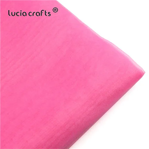 Распродажа! Lucia crafts 150*100 см матовый пряжа Костюмы ткани органзы Свадебные украшения костюмов сетчатые прозрачные H0901 - Цвет: C2 Dark pink