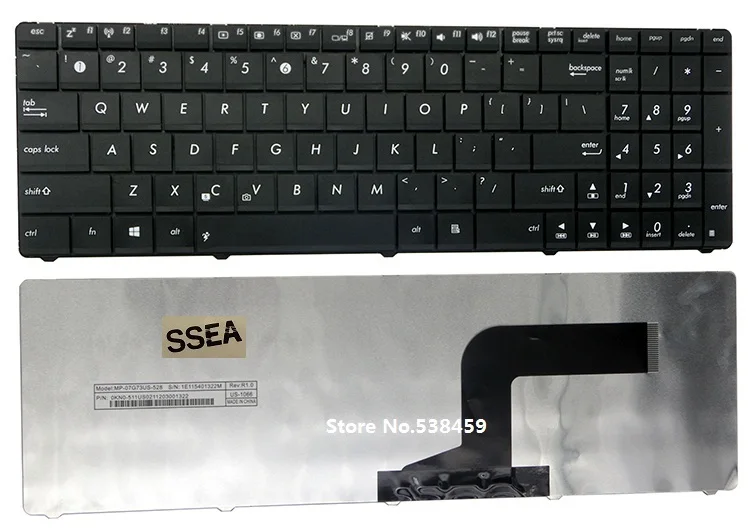 

SSEA New US Keyboard black For ASUS K72J K72JB K72Jk K72Jr K72JT K72JU F50G F50GL F50GX F50M