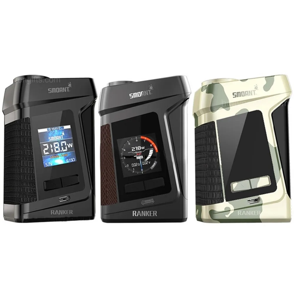 Smoant Ranker 218W TC Box Mod Dual 18650 Batteries VW Vape 1.3 inch OLED Screen |