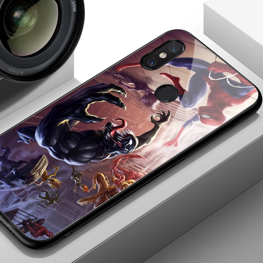 Чехол для телефона для Xiao mi 8 с Веном, жесткая задняя крышка из закаленного стекла для mi x 2 2s mi x 3 Max 3 mi 6 8 9 SE lite