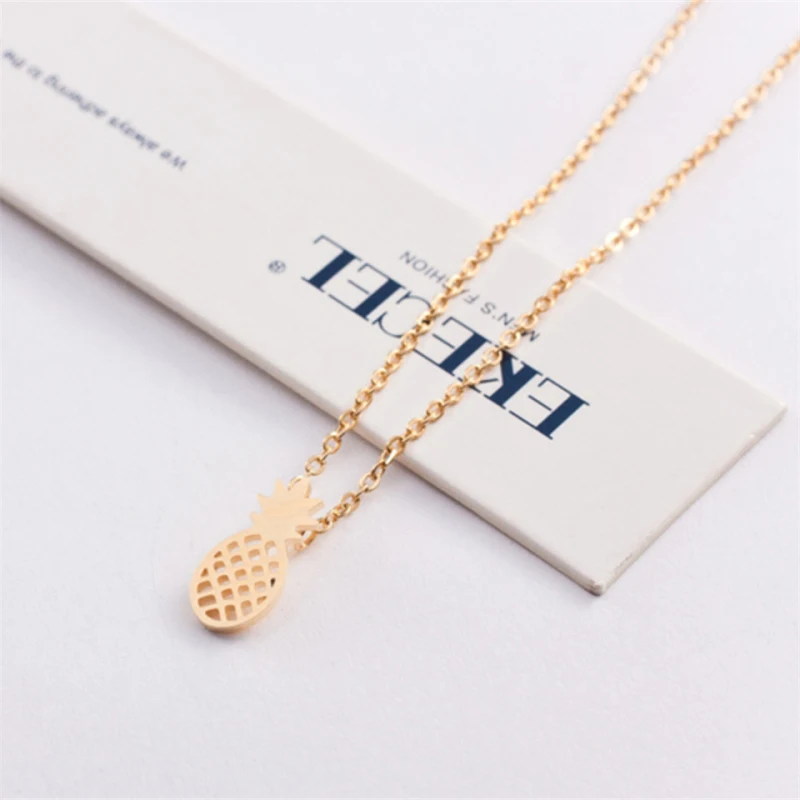 Bijoux роковой золото Цвет ананас Цепочки и ожерелья подвеска Нержавеющая сталь
