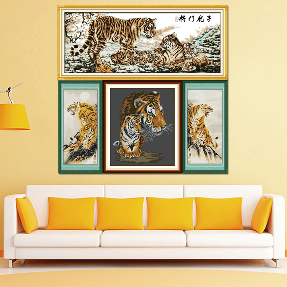 Набор для вышивки крестиком Joy Sunday Tiger D186D211(1)D211(2)D331 домашний декор наборы с