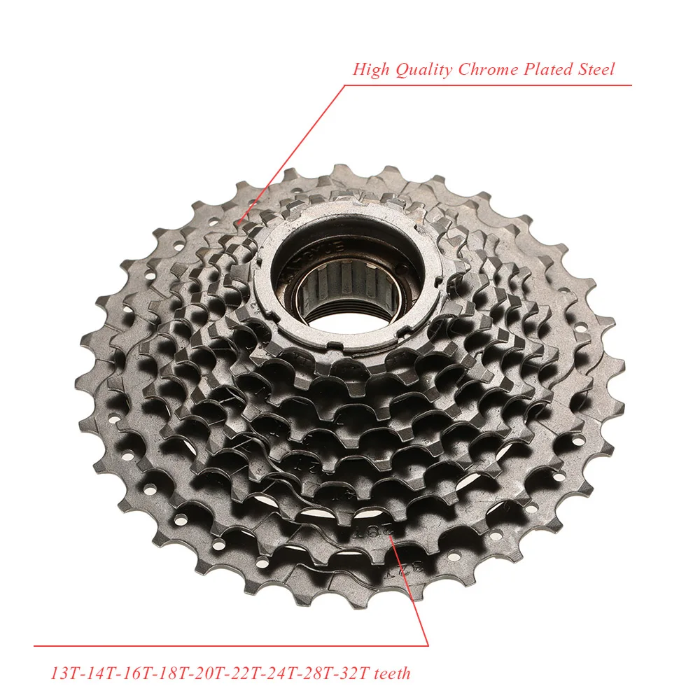 MTB Mountain Bicycle Freewheel 9S Cassette 9 Speeds Flywheel Crankset Parts with Threaded Replacement | Спорт и развлечения