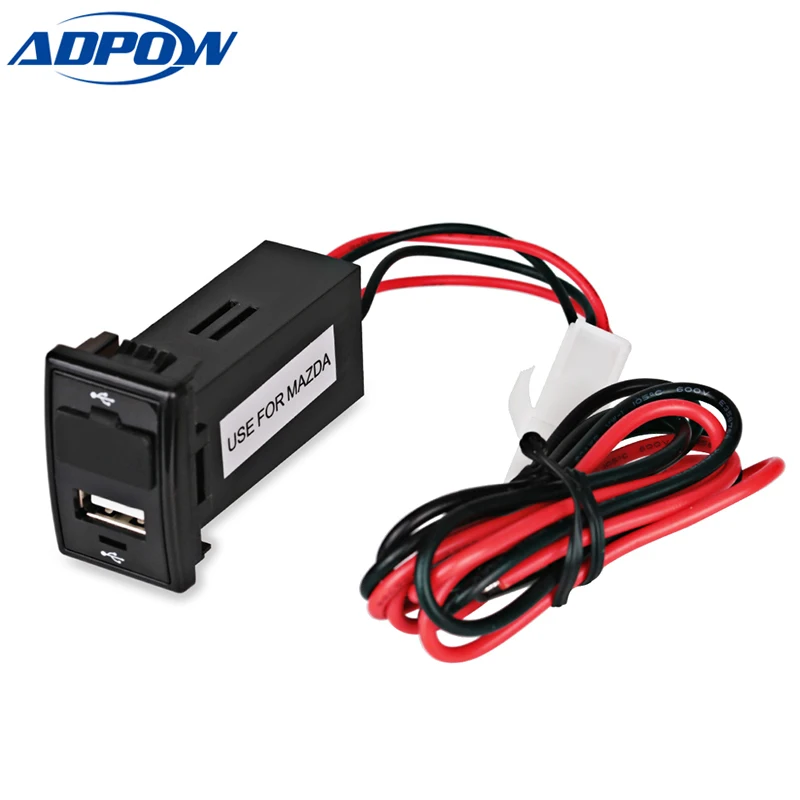 Автомобильное зарядное устройство ADPOW 12В 24В для Mazda с двумя usb адаптерами
