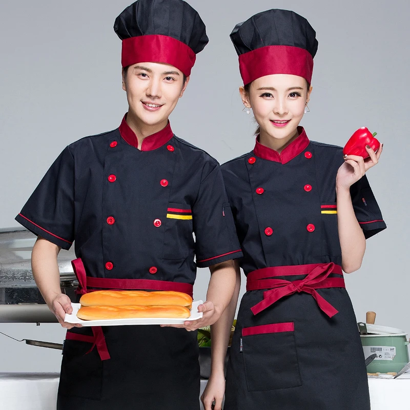 Одежда шеф повара Униформа с коротким рукавом комбинезон для кухни отеля выпечки