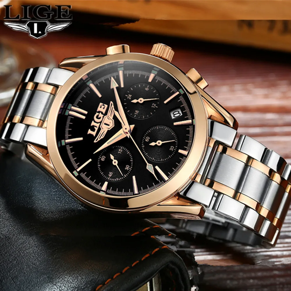 Reloj Hombre LIGE, модные спортивные мужские часы с хронографом, Топ бренд, Роскошные военные кварцевые часы, мужские часы