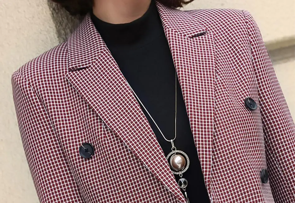 Бесплатная доставка Новинка осени 2019 клетчатые короткие офисные женские