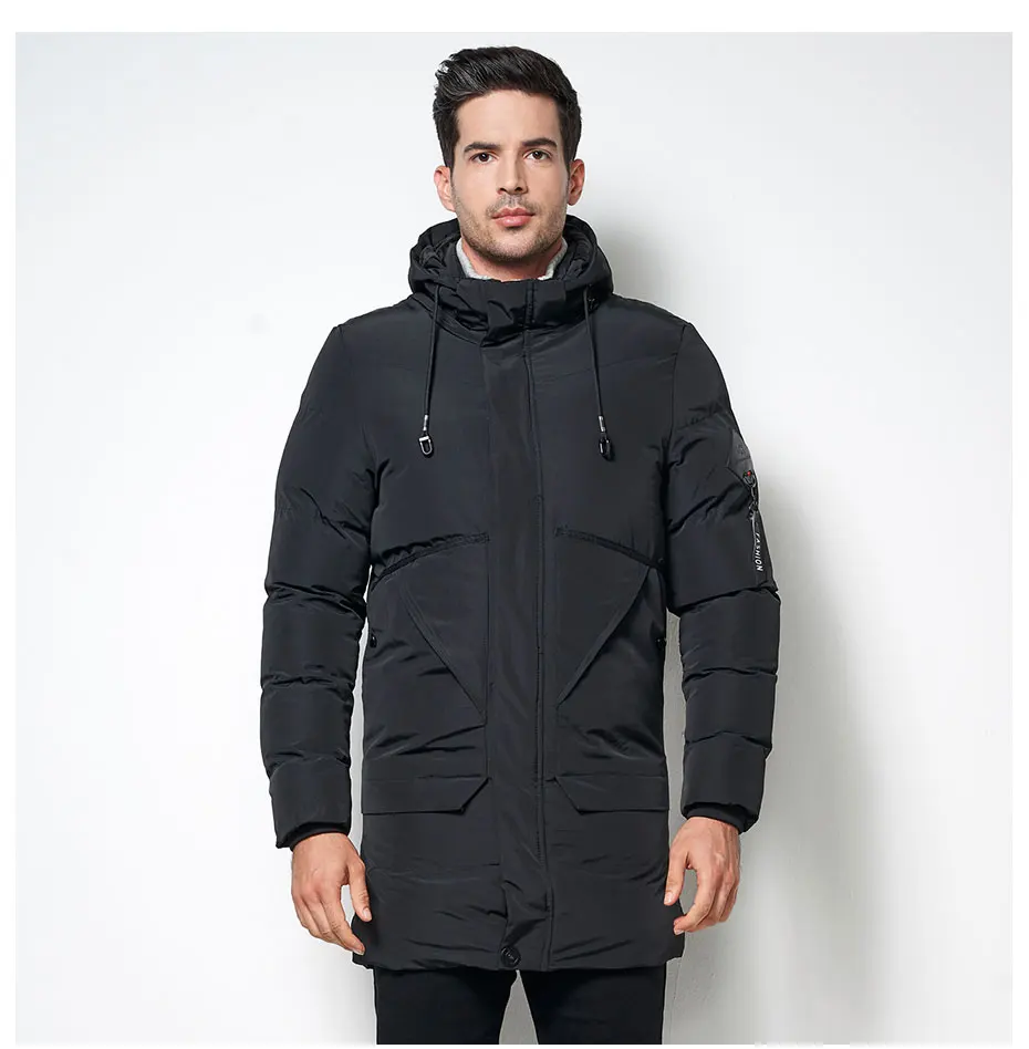 5XL-40 градусов,, Мужская Зимняя Повседневная Флисовая теплая длинная куртка, пальто, Мужская ветровка с двойной застежкой, модная мужская парка с капюшоном