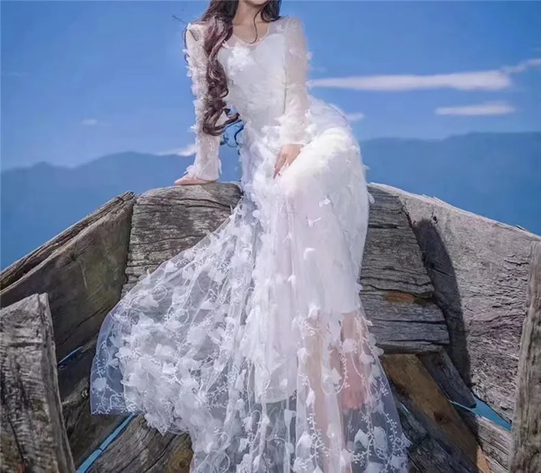 Тюль кружевная ткань 3D цветок Высококачественная Белая Кружевная Ткань красивая