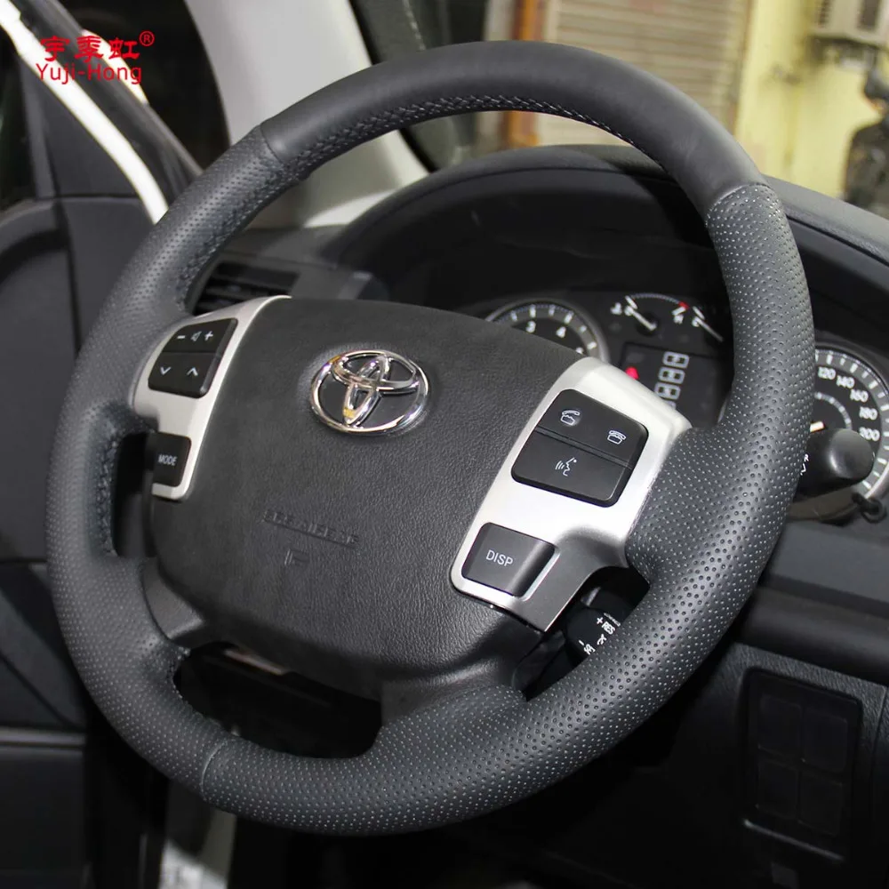 Чехол из натуральной кожи на руль автомобиля чехол для Toyota Land Cruiser LC200 2007 2012