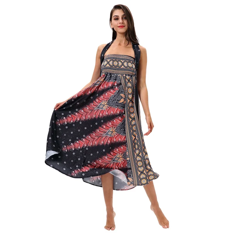 Удобная Женская длинная юбка модная повседневная Летняя в богемном