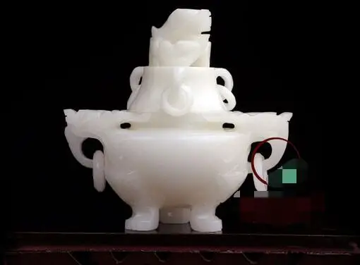 

Genuine Afghan natural white jade censer ornaments