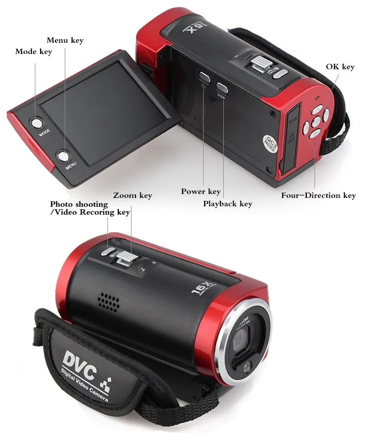 Цифровая камера HD 2 7 P с ЖК дисплеем 720 дюйма 16 МП|dv camcorder|video cameradigital video |