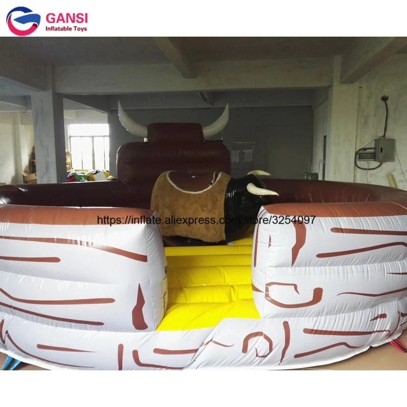 

Amusement park inflatable jumping bull mat 6m diameter air trampoline for rodeo bull cheap inflatable mechnical bull mattress