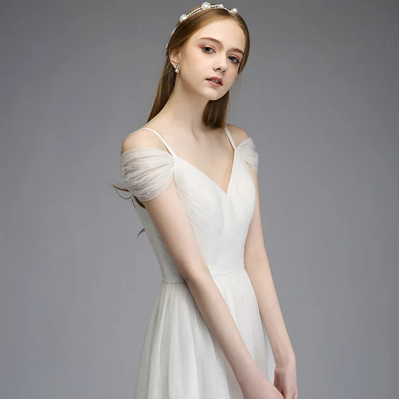 

White Long Evening Dress Sleeveless Chiffon Women Long Prom Party Dresses Fashion Evening Gown Formal Dress Women Robe 2019
