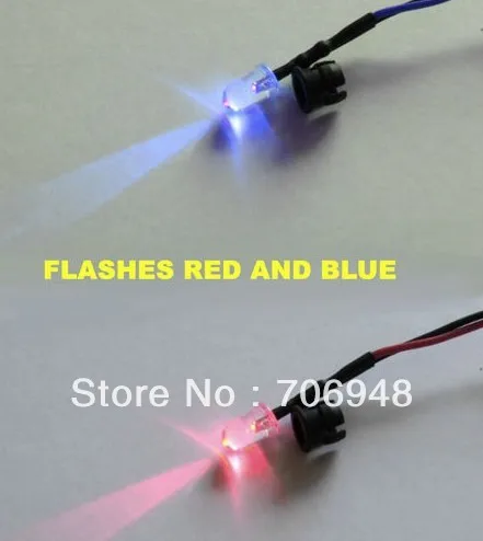 Микс 30 шт 12В LED красный/синий мигает 5 мм Предварительно проводной с черной