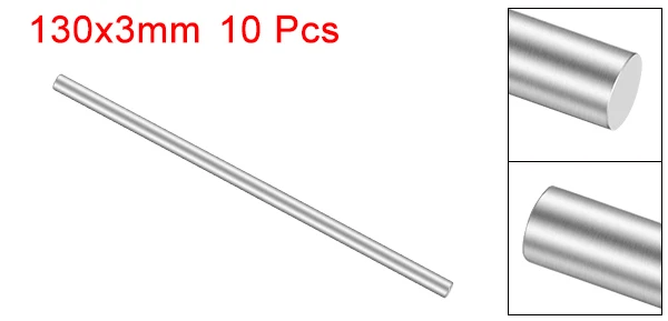 130x3mm Uxcell 10 шт. круглый вал из нержавеющей стали стержень 3 мм 2 мм диаметр для DIY игрушки RC модель автомобиля часть 80 мм 140 мм 130 мм 120 мм длина - Цвет: 130x3mm