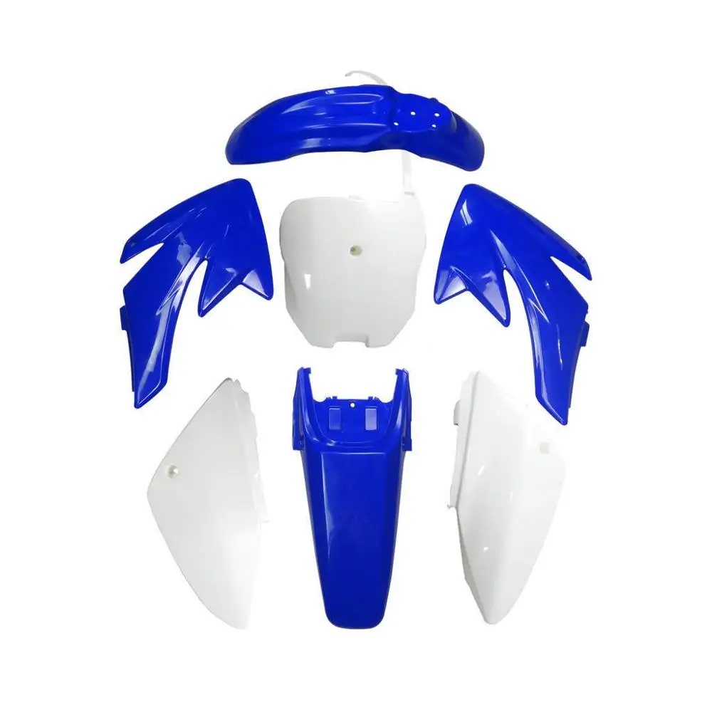 4 blue 3 white TDPRO новые Брызговики мотоцикла пластмассы обтекатель крыло обтекатель обшивки тела наборы подходит Honda CRF70 150cc 160cc 200cc питбайк - Цвет: 4 blue 3 white