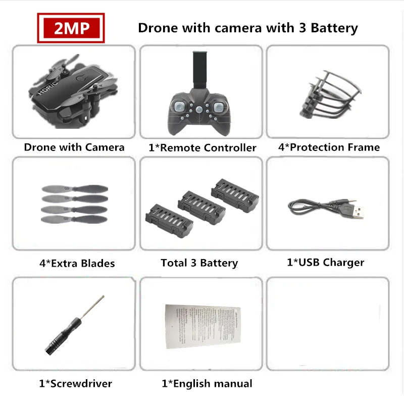 B9 2MP Camera 3B Мини-Дрон с/без 0,3 Мп камерой с высоким режимом удержания Квадрокоптер RC Квадрокоптер с камерой RTF складной Радиоуправляемый Дрон VS H36 E010 - Цвет: B9 2MP Camera 3B
