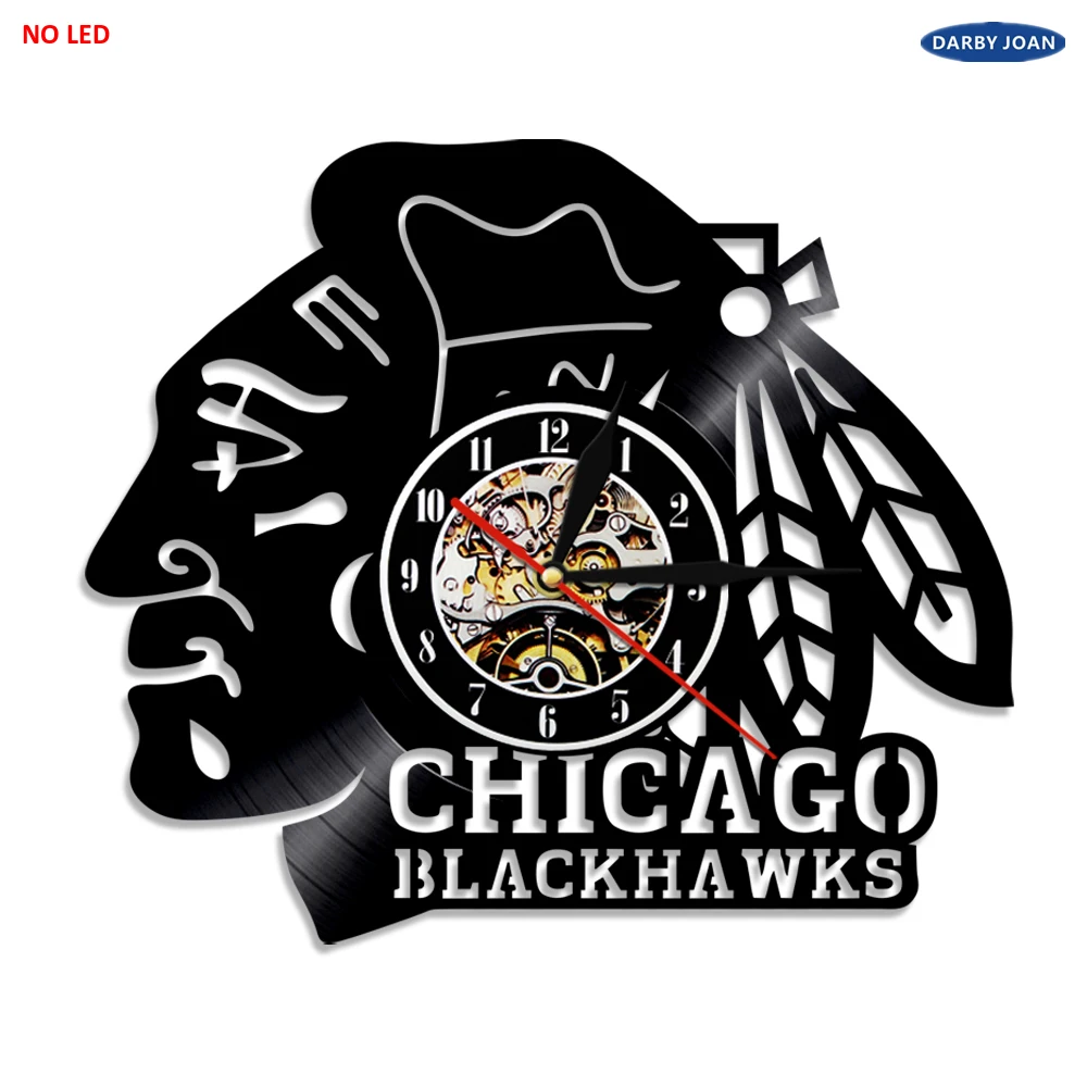 Светодиодный виниловый светильник Chicago Blackhawks для хоккея, изменяющий цвет, настенный светильник с пультом дистанционного управления, светодиодный светильник с подсветкой LP для прохладной гостиной
