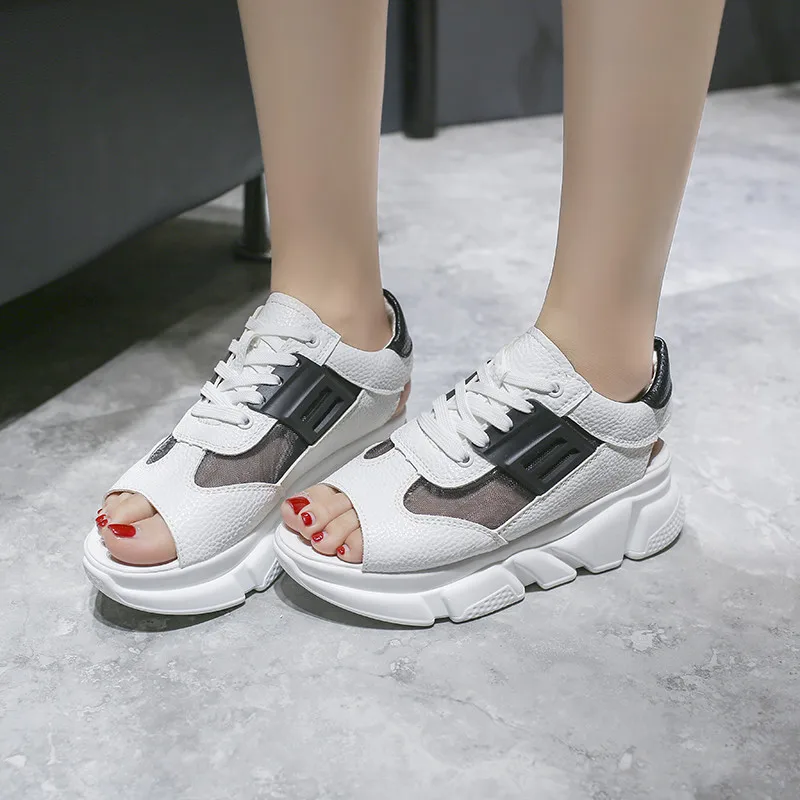 

Leisure Women Sandals Chunky Platform Wedge Summer Shoes Woman Open Toe Breathable Thick Sole Casual Footwear Sandalias Mujer