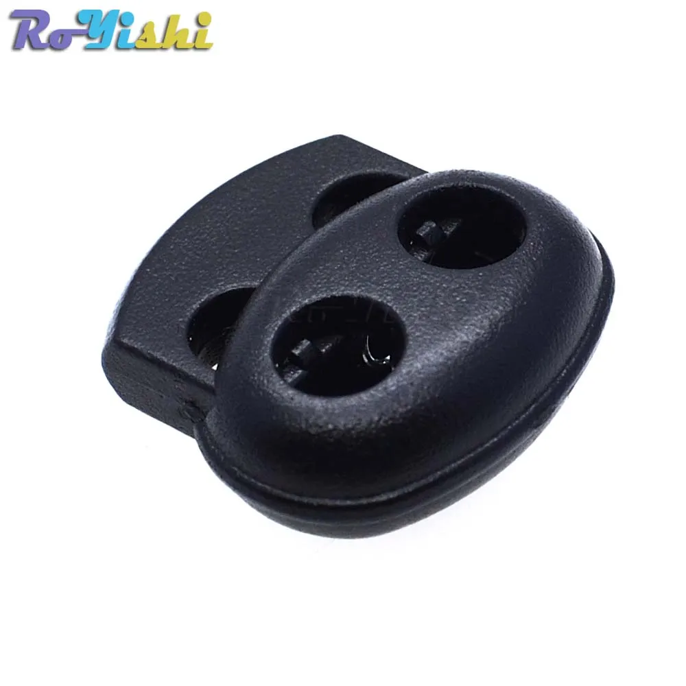 

25pcs/pack Plastic Cord Lock Stopper Toggle Clip Black 17.5mm*19mm*5.6mm