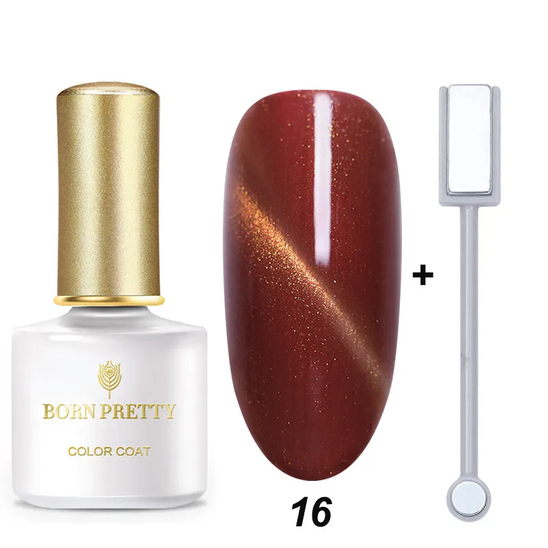 Set 16 BORN PRETTY 6 мл Гель-лак для ногтей кошачий глаз магнитный лак для ногтей замачиваемый УФ-Гель-лак эффект кошачьих глаз базовое верхнее покрытие - Цвет: Set 16