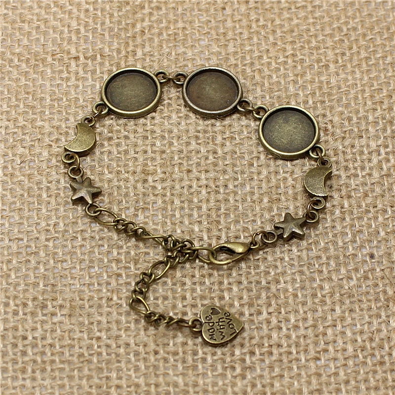 3 шт./лот винтажный латунный металлический сплав цинка 12 мм Круглый браслет