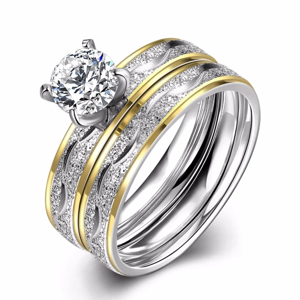 Женское кольцо из титановой стали с инкрустацией фианита|titanium steel jewelry|steel