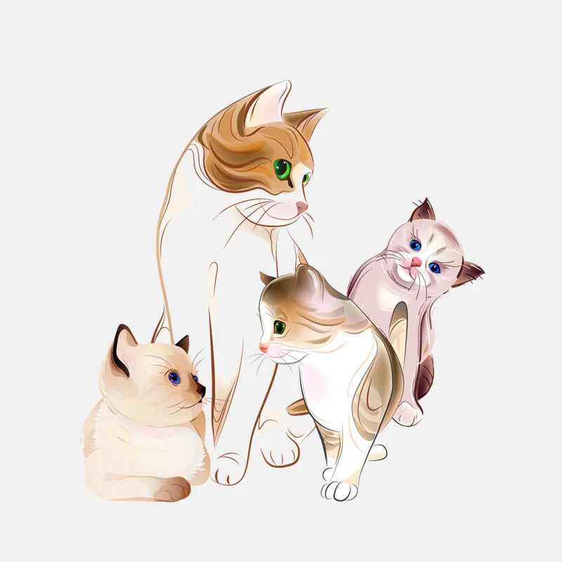 

YJZT 14.3CM*15CM A Group Of Cute Cats Decal PVC Car Sticker 11-00978