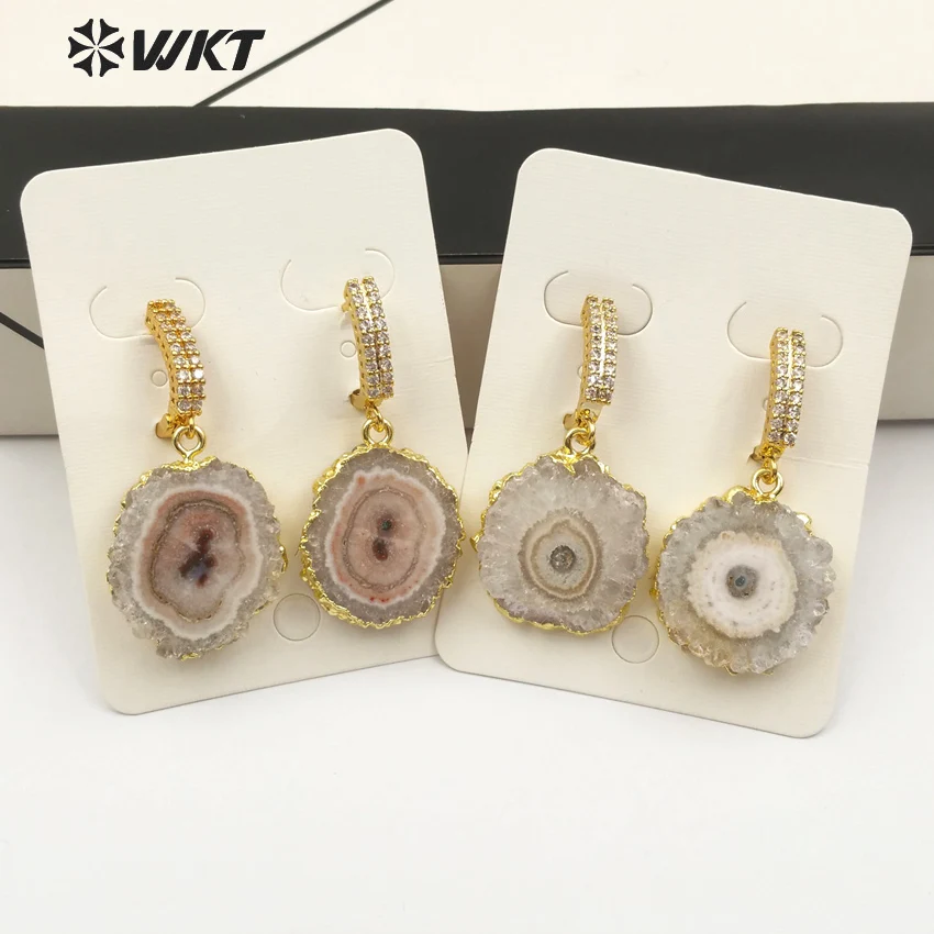 WT-E477 WKT оптовая продажа элегантные серьги-подвески из искусственного кварца с