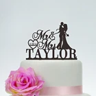 Свадебный Топпер для торта Mr и Mrs с фамилией, индивидуальный Топпер для торта с фамилией и датой, персонализированный Топпер для торта из акрила и дерева