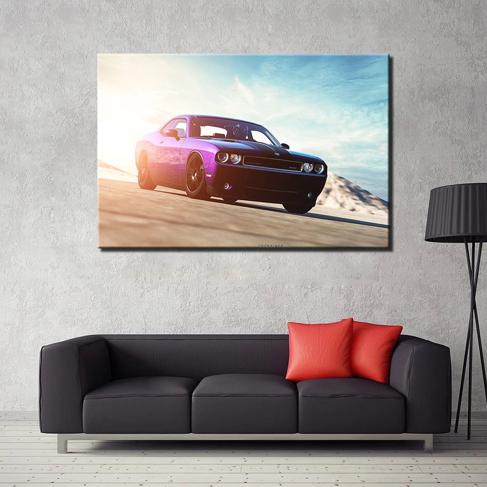 Dodge Challenger мускулистый автомобиль плакат и печать Картина на холсте украшение
